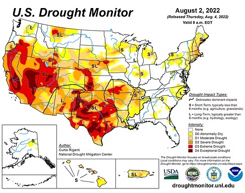 US Drought Monitor Map 2022